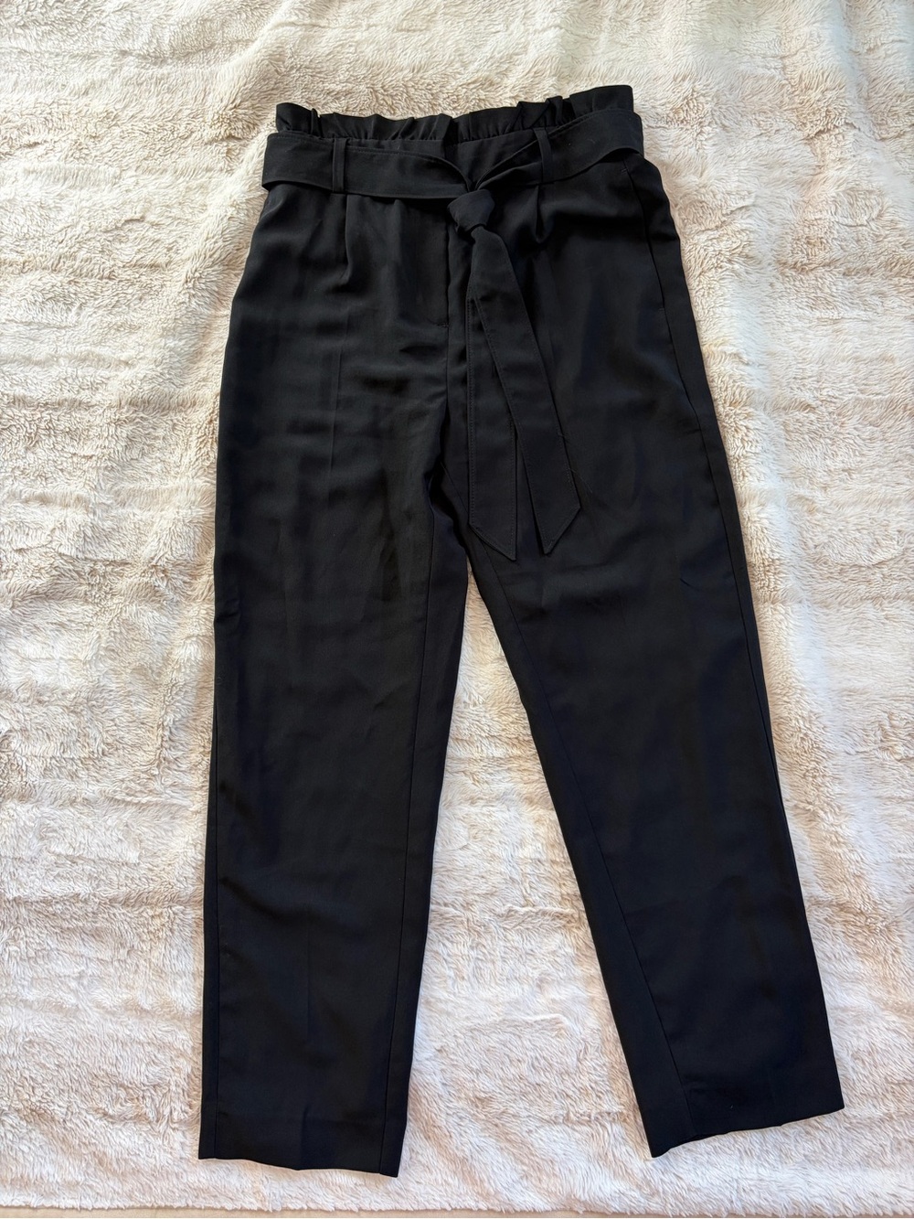J. Crew Black Paperbag Tie-Waist Trousers size 8